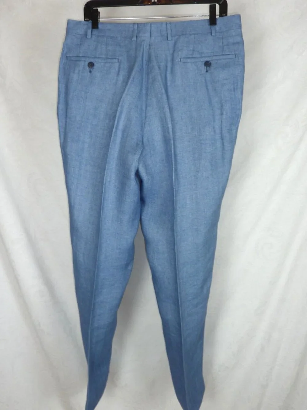 MADE IN Capri ITALY Men's 34 FINE BLUE LINEN PANTS 34/31 Italian Luxury Trousers